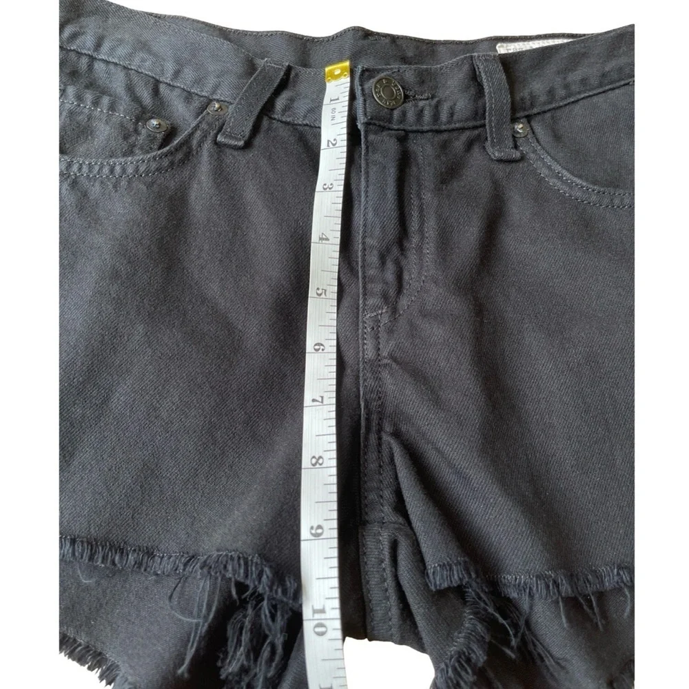 rag & bone Black Frayed Hem Jean Shorts - Picture 9 of 13